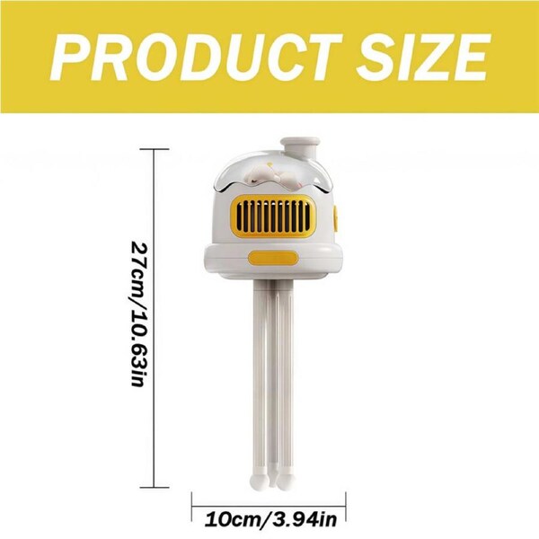 Catzon 3IN1 Stroller Fan Portable Bladeless Mini Handheld Fan-White