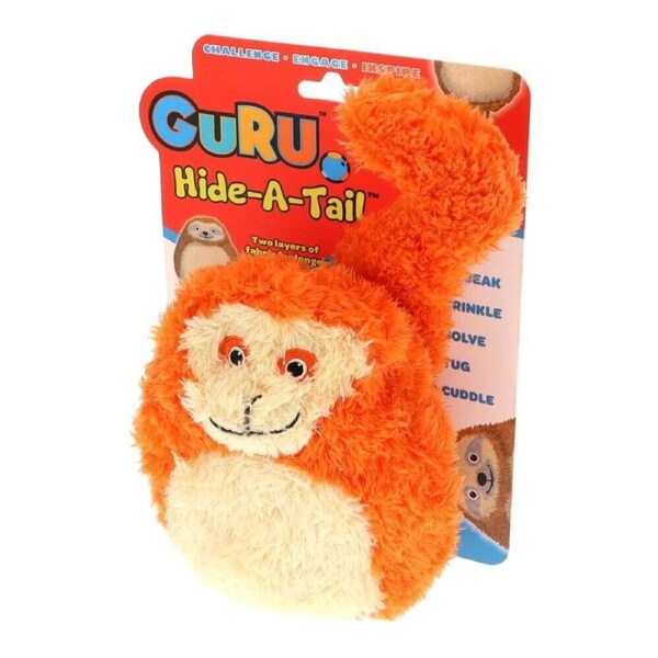 GURU Hide-A-Tail Howler Monkey - Large (43x18x20cm) Durable, Fun & Enriching Play Toy for Dogs
