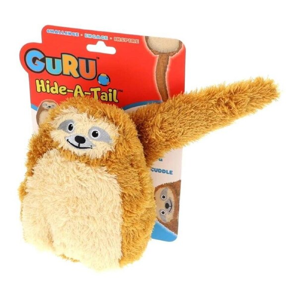 GURU Hide-A-Tail Sloth - Large (42x17x20cm) Durable, Fun & Enriching Play Toy for Dogs