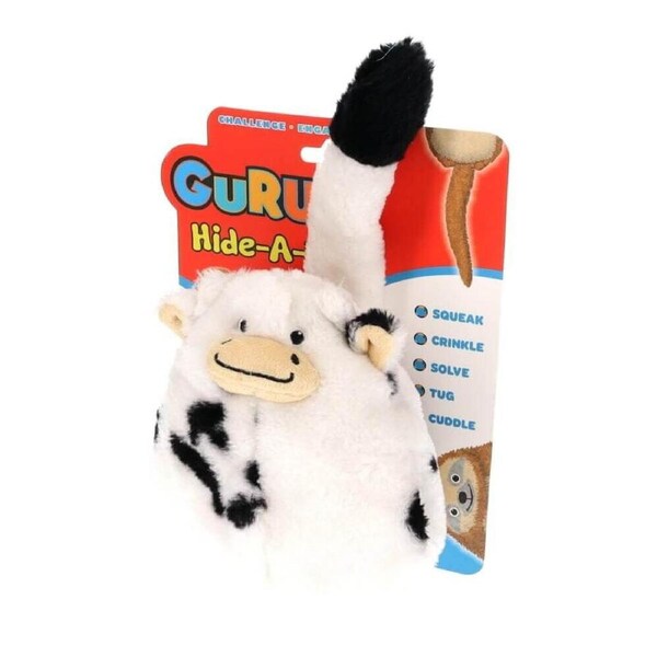 GURU Hide-A-Tail Cow - Large (44x17x23cm) Durable, Fun & Enriching Play Toy for Dogs