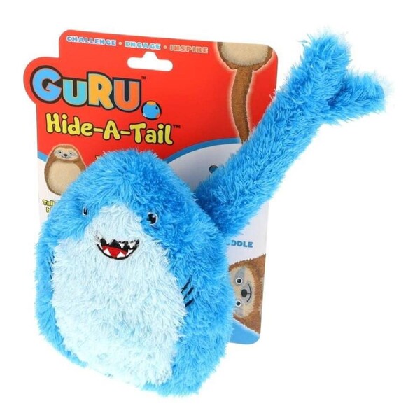 GURU Hide-A-Tail Shark - Large (43x17x21cm) Durable, Fun & Enriching Play Toy for Dogs