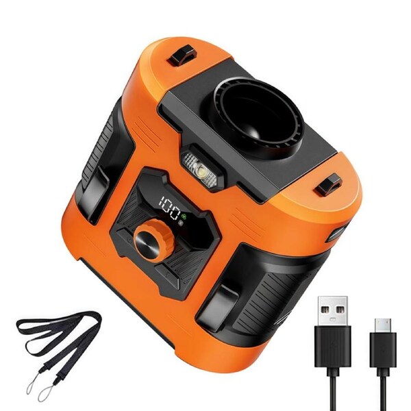 Catzon Portable Waist Clip Fans Wearable Belt Personal Fan for Outdoor-Orange