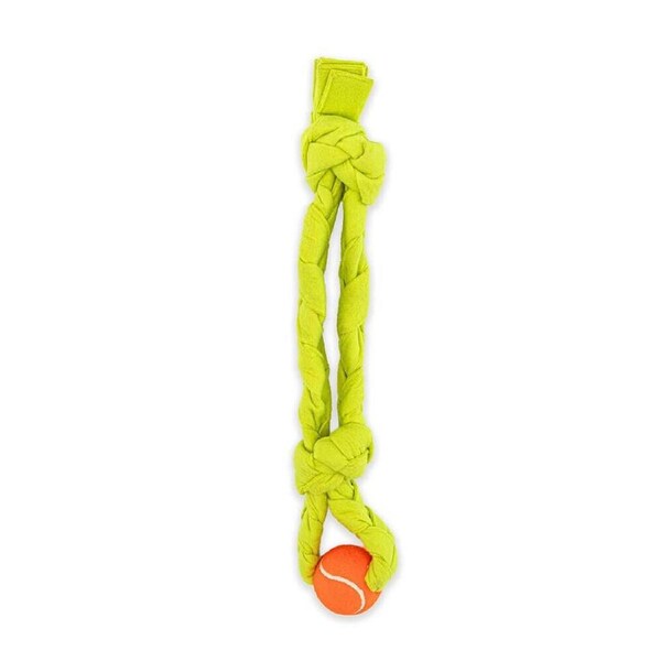 GURU Figure 8 Squeaking Tennis Snuffle Rope (50.8x8.9x6.4cm) Durable, Fun & Enriching Play Toy for Dogs