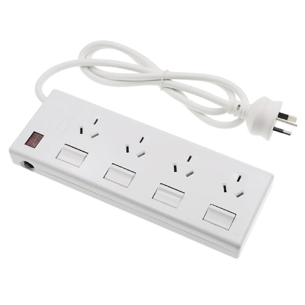 4 Outlet Power Board Overload Protection Individual Switch With 1M Cable