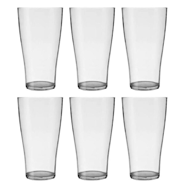 Crown Polycarbonate 425ml Schooner Beer Glass Set of 6