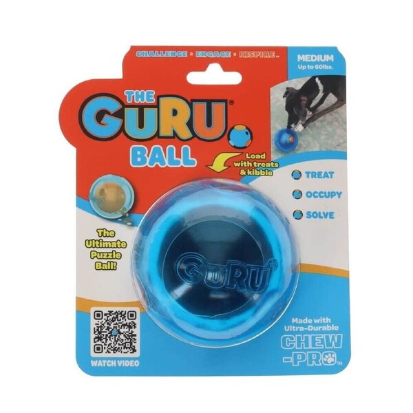 GURU Ball - 8.9cm Durable, Fun & Enriching Play Toy for Dogs