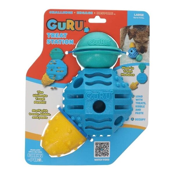 GURU Treat Station (20.3x14.6x10.7cm) Durable, Fun & Enriching Play Toy for Dogs
