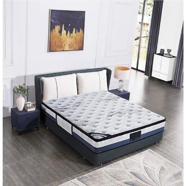 Mattress 9 Zone Queen Pocket Spring Latex Pillow Top Medium Firm 28cm ALL SIZE Single