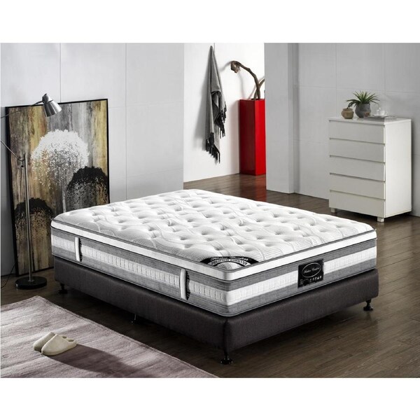 Queen Double King Single Mattress Bed Euro Top Gel Pocket Spring Chiropractic 34cm Thick Double