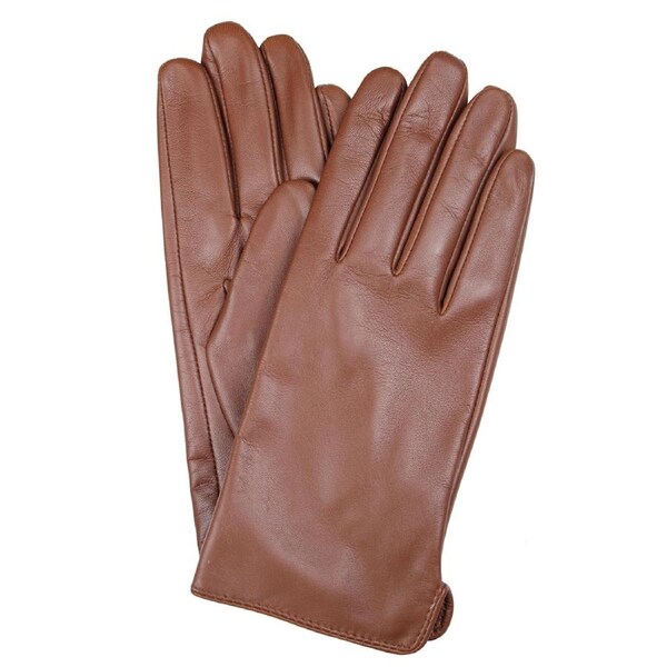 Dents Womens Classic Leather Gloves Winter Warm Soft Smooth Grain - Cognac Small
