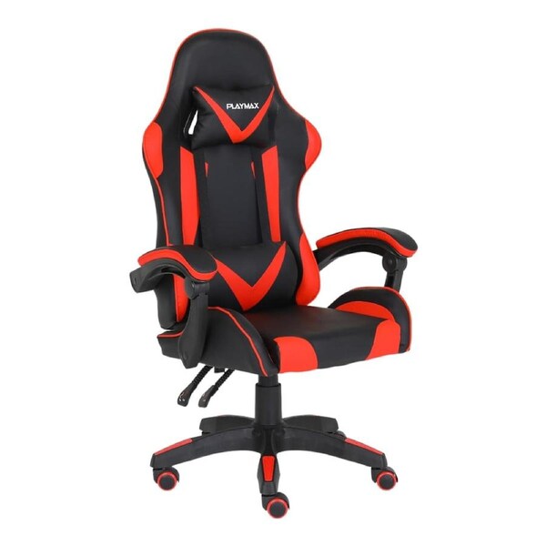 Playmax PU Leather Gaming Chair (Red and Black)