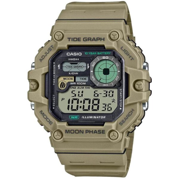 Casio Brown Men's 100m Digital Multifunction Sports Watch WS-1700H-5A