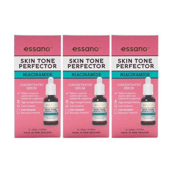 3 x Essano Skin Tone Perfecting Niacinamide Concentrated Serum 20mL