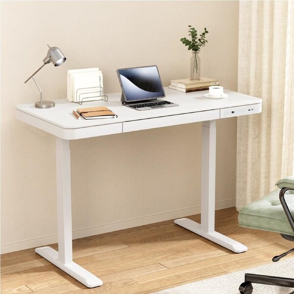 Artiss Standing Desk Motorised Electric Desks Drawer 120CM White