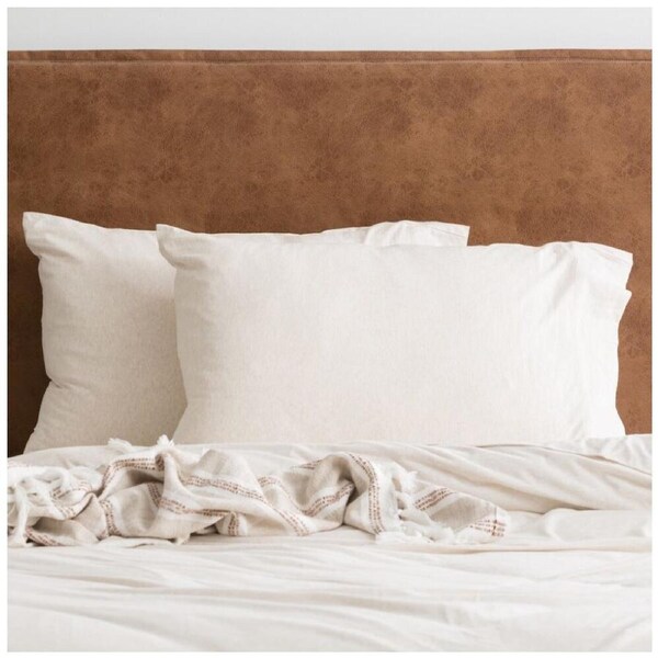 4x 2pc Renee Taylor Comfort T’s Organic Cotton Standard Pillowcase Oatmeal