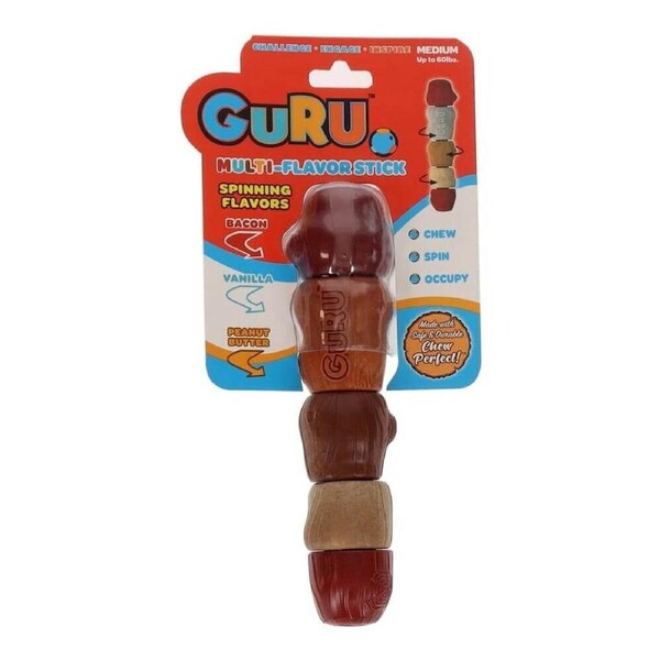 GURU Multi Flavour Stick - Medium (18.5x4.1x4.1cm) Durable, Fun & Enriching Play Toy for Dogs