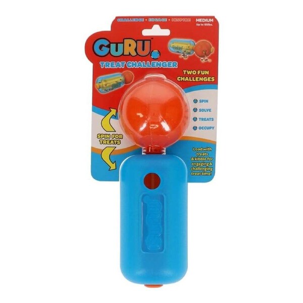 GURU Treat Challenger - Medium (22.3x7.38x7.38cm) Durable, Fun & Enriching Play Toy for Dogs