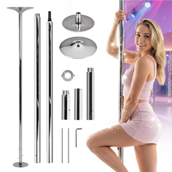 Advwin Dance Pole for Home, Spinning & Static Dancing Pole, Adjustable Height, Removable Portable Pole Kit for Fitness & Pole Dancing Training, 200KG Load Capacity