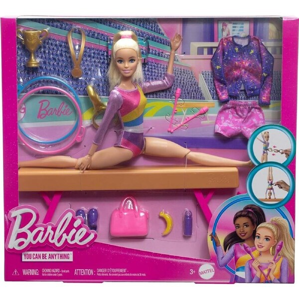 Barbie Gymnastics Playset With Blonde Fashion Doll HRG52