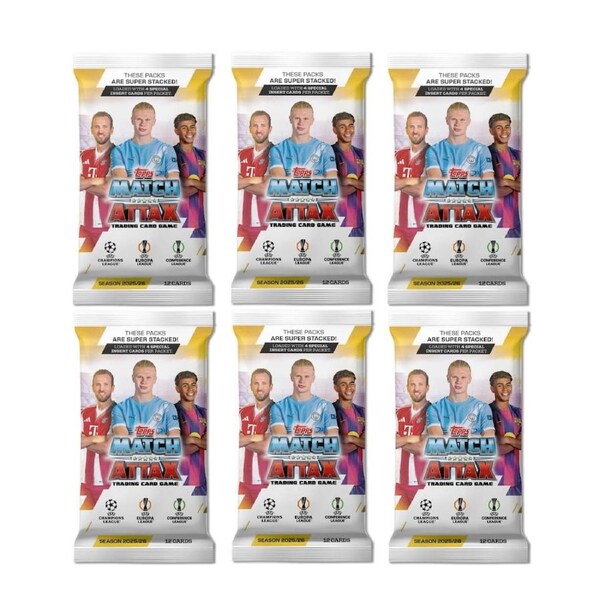 Match Attax UEFA Club Competitions 2025/2026 Edition Trading Cards Booster 6 Pack