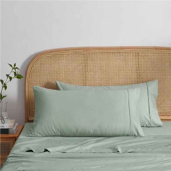 Dreamaker 1500TC Cotton Rich King Pillowcase Twin Pack - Sage