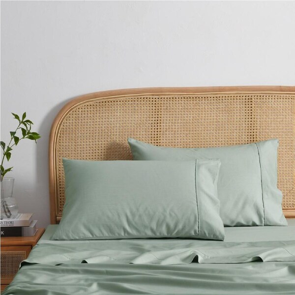 Dreamaker 1500TC Cotton Rich Standard Pillowcase Twin Pack - Sage