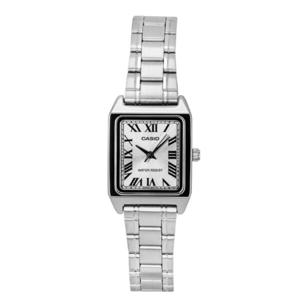Casio LTP-V007D-7B Womens Analogue Watch White Dial Silver Band Classic Square