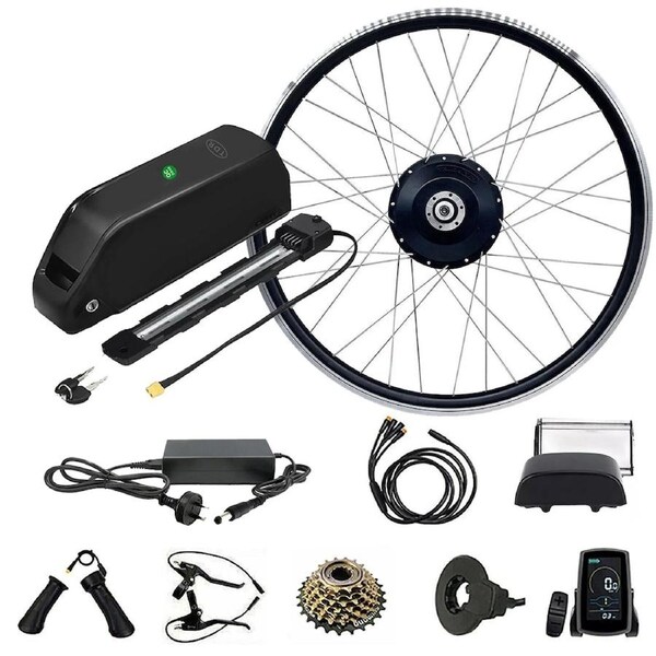 TDR 48V 750W 700C / 28 Inch / 29 Inch Rear Ebike Electric Bicycle Conversion Kit with 10Ah Downtube Battery LCD Display Twist Throttle Pedal Assist Shimano Freewheel Waterproof Hub Motor