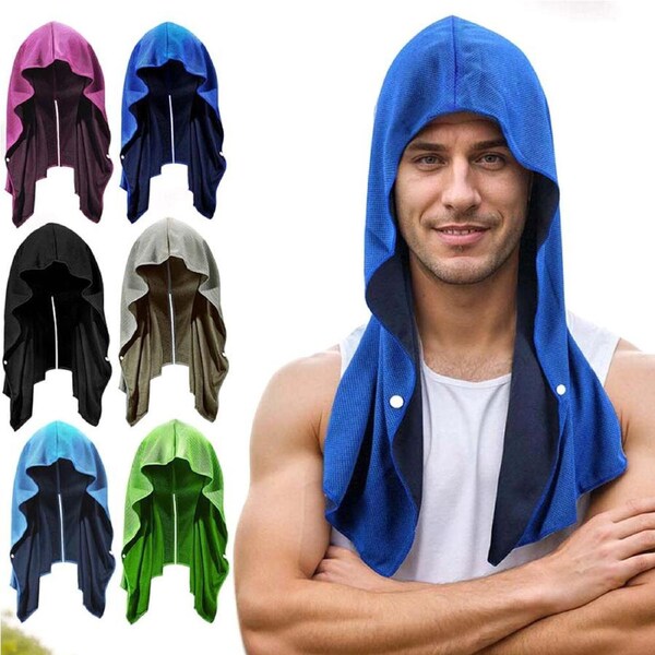 6 Pack Cooling Hoodie Towel Quick Drying Sweat Towel UV Sun Protect Ice Towel