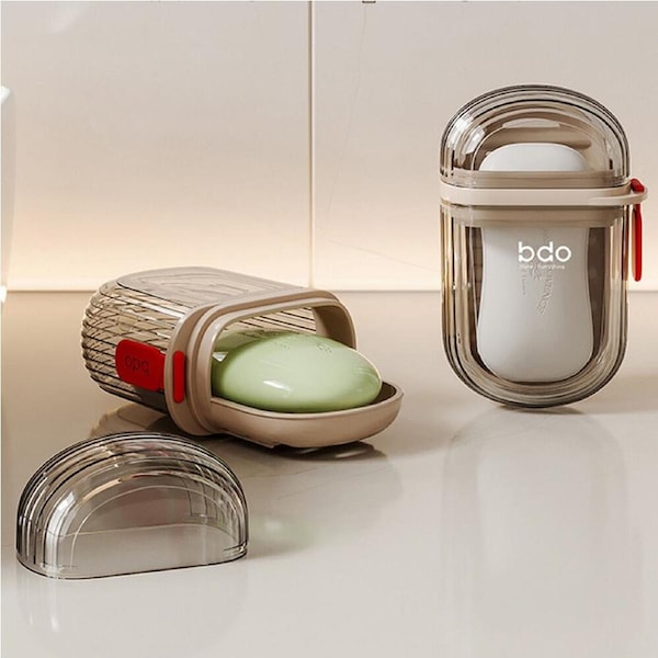 2Pcs Travel Soap Case Leakproof Soap Container with Lid Portable Bar Soap Holder