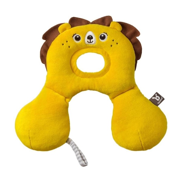 Benbat Infant Baby Travel Pillow With Neck Support & Pacifier Strap 0-12m Lion