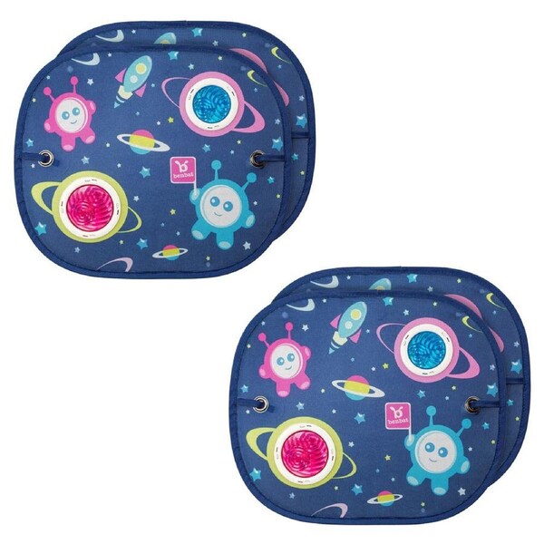 2x 2PK Benbat Kids Car Window Sunshade Round Mesh Glare Shield 0m+ Space