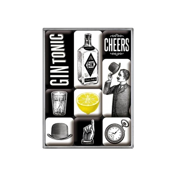9pc Nostalgic-Art Fridge Decor Magnet Set Gin & Tonic 7x9.3x2cm