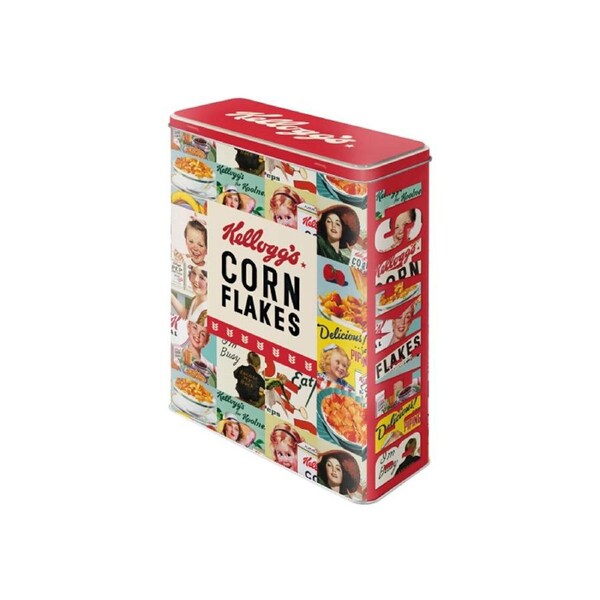 Nostalgic-Art Vintage Kelloggs Corn Flakes Collage 4L Tin Box 8x19x26cm