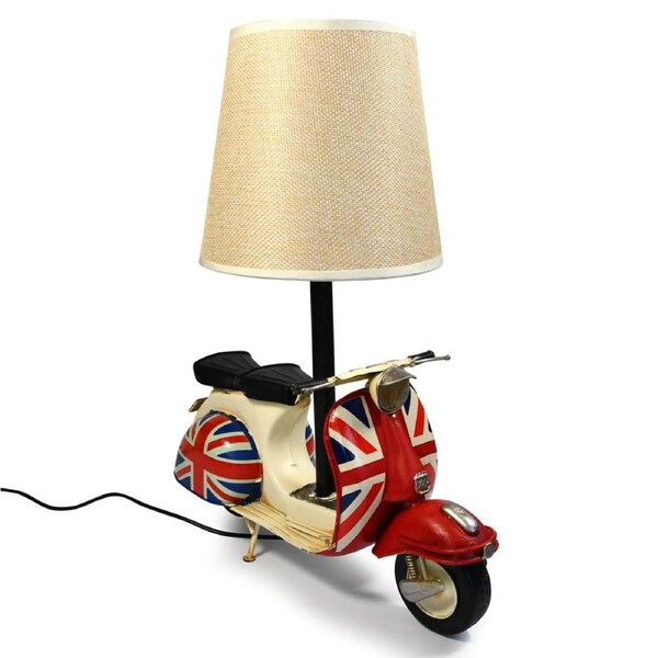 Auto Petit USB LED Lamp Scooter Home Decor Union Jack 29x34cm