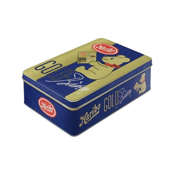 Nostalgic-Art Flat Storage Metal Tin Vintage Haribo Goldbaren 23x16x7cm