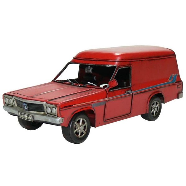 Boyle Metal Ornament Home Decor Collectible Holden HQ Sandman Car Red 28x12x10cm