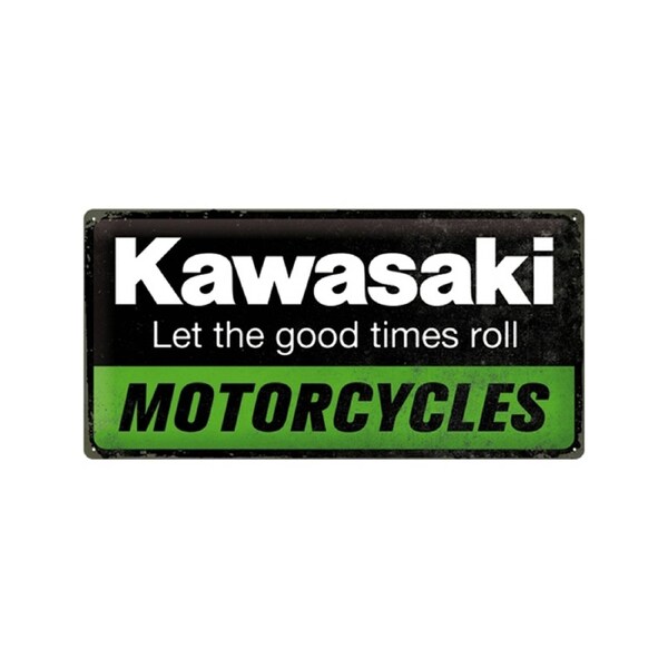 Nostalgic-Art 25x50cm Long Sign Plaque Kawasaki Motorcycles