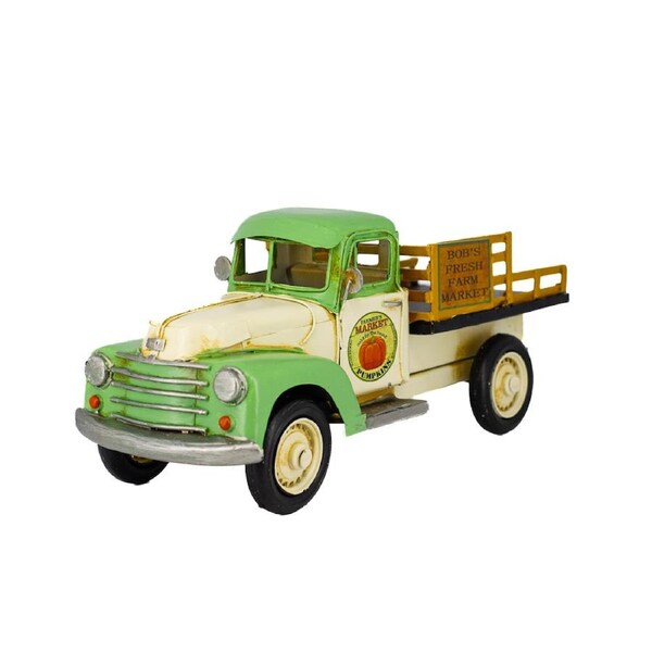 Boyle Metal Display Farm Truck Handmade Ornament Home Decor Green/White 29cm