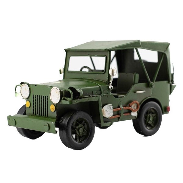 Boyle Metal Display Jeep w/ Canopy Handmade Ornament Home Decor 17cm