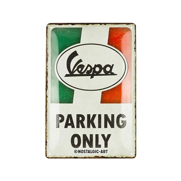 Nostalgic-Art Vespa Parking Only Metal Decorative Sign Plaque 20x30x0.5cm