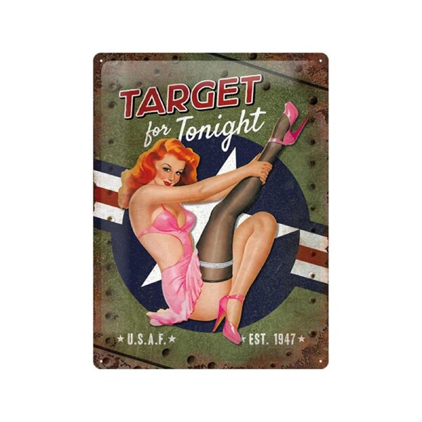 Nostalgic-Art Target For Tonight 30x40cm Large Metal Tin Sign Plaque
