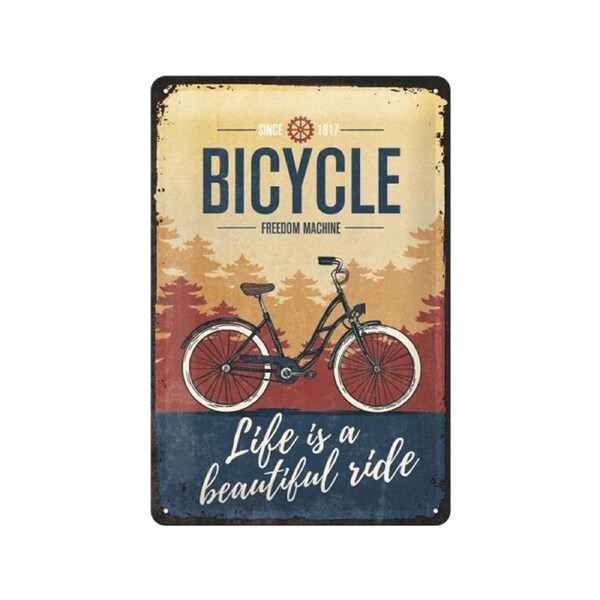 Nostalgic-Art 20x30cm Metal Wall Hanging Sign Plaque Bicycle Beautiful Ride