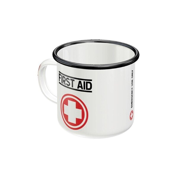 Nostalgic-Art Enamel Coffee Mug First Aid Red Cross 8x8cm 360ml