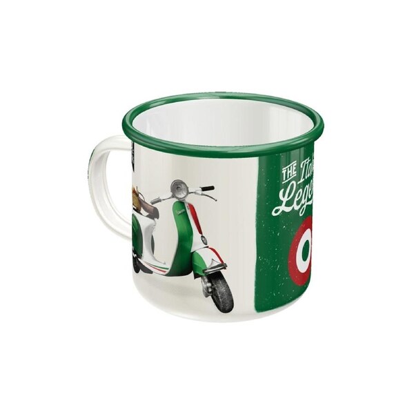 Nostalgic-Art Enamel Coffee Mug Vespa Italian Legend Green 360ml 8x8cm