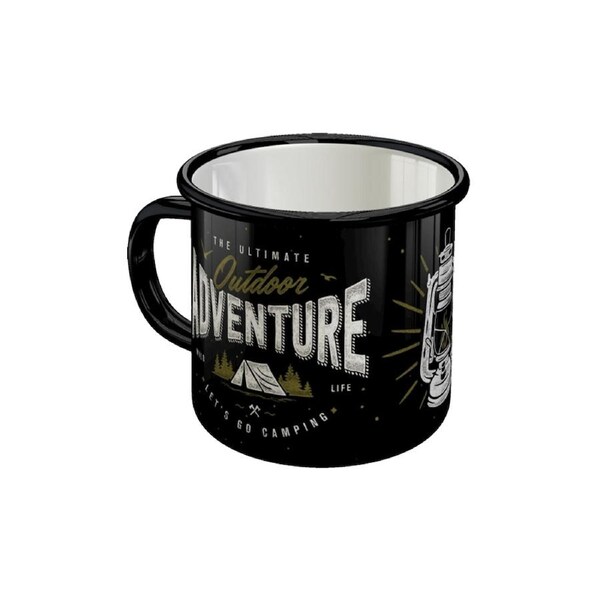 Nostalgic-Art Enamel Black Coffee Mug Outdoor Adventure Camping 8x8cm