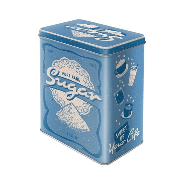 Nostalgic-Art Tin Storage Box Large Sugar Design 10x14x20cm Metal Container