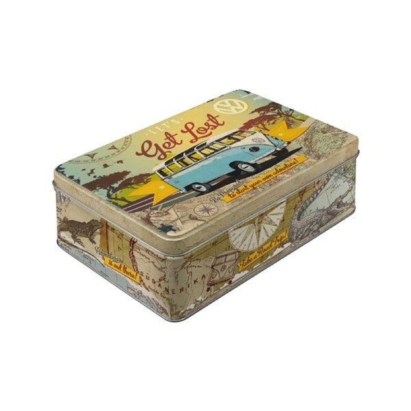 Nostalgic-Art Flat Storage Tin VW Get Lost Embossed Design 23x16x7cm