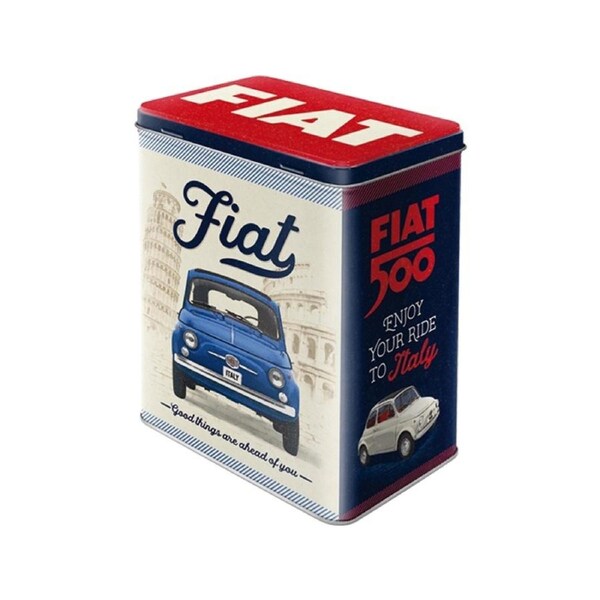 Nostalgic-Art Tin Storage Box Large Fiat 500 Design 10x14x20cm