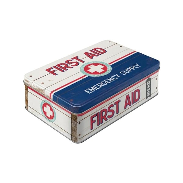 Nostalgic-Art Flat Storage Tin First Aid Design 23x16x7cm Metal Box